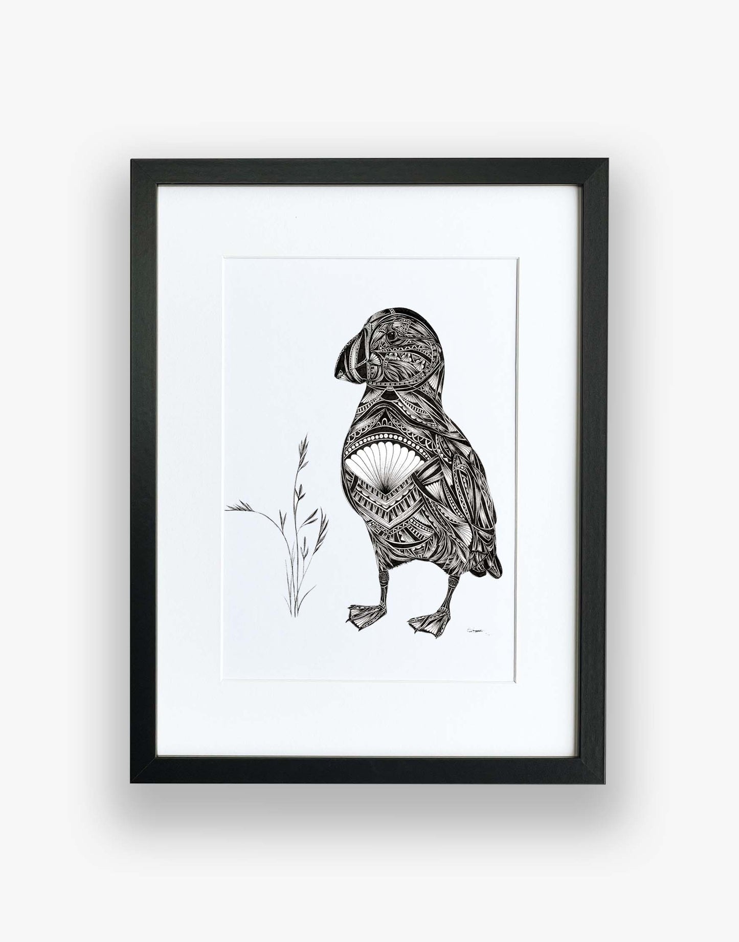 Puffin limited edition artwork by Dorset artist Pia Elliot