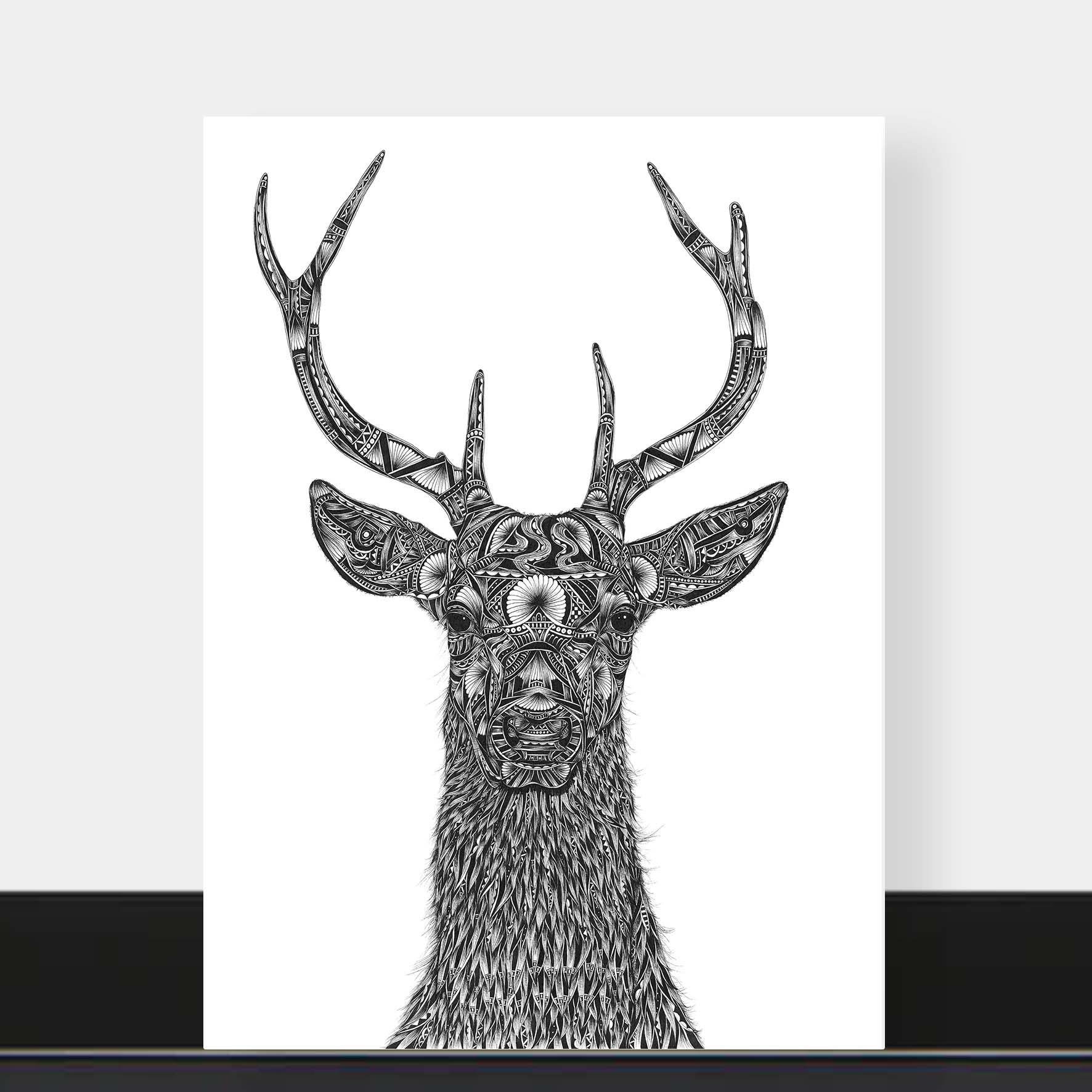 Stag blank greetings card by Pia Elliot in Dorset