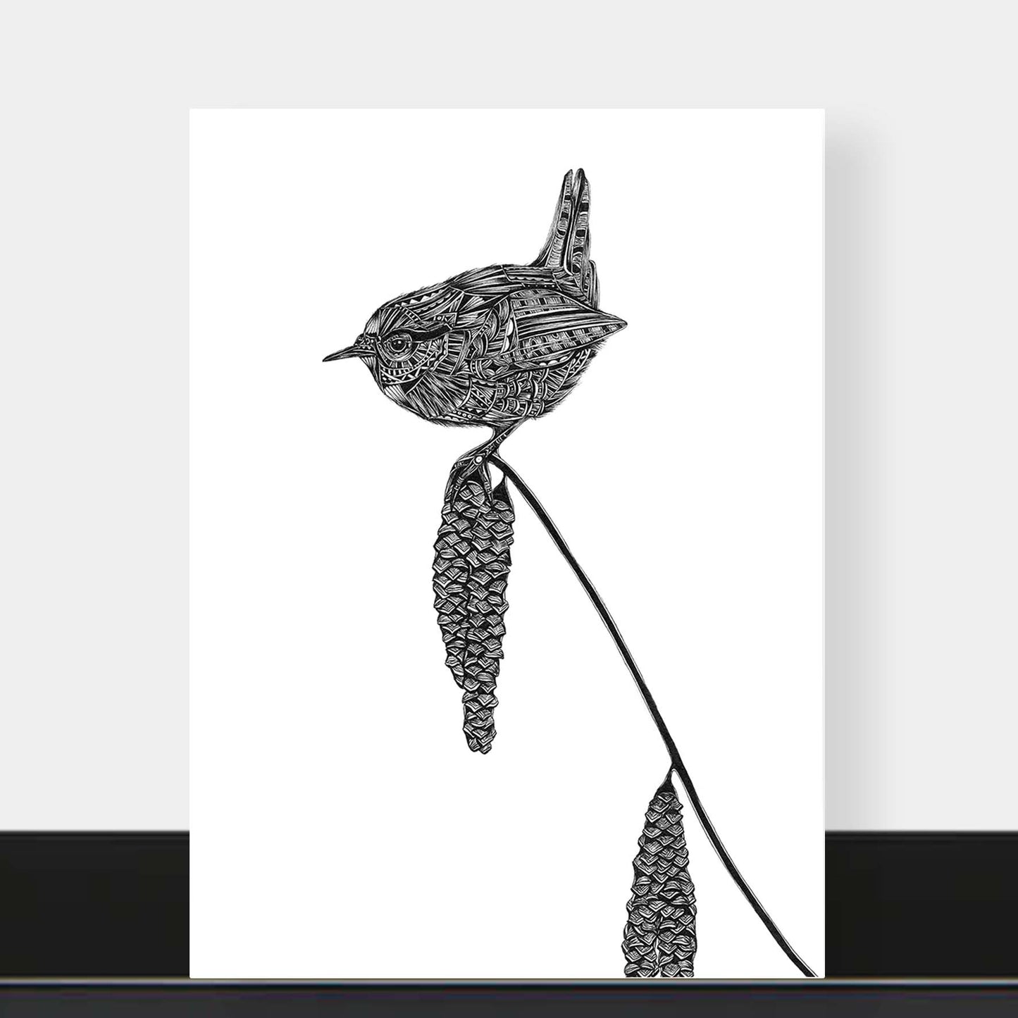 wren blank greetings card by Pia Elliot in Dorset