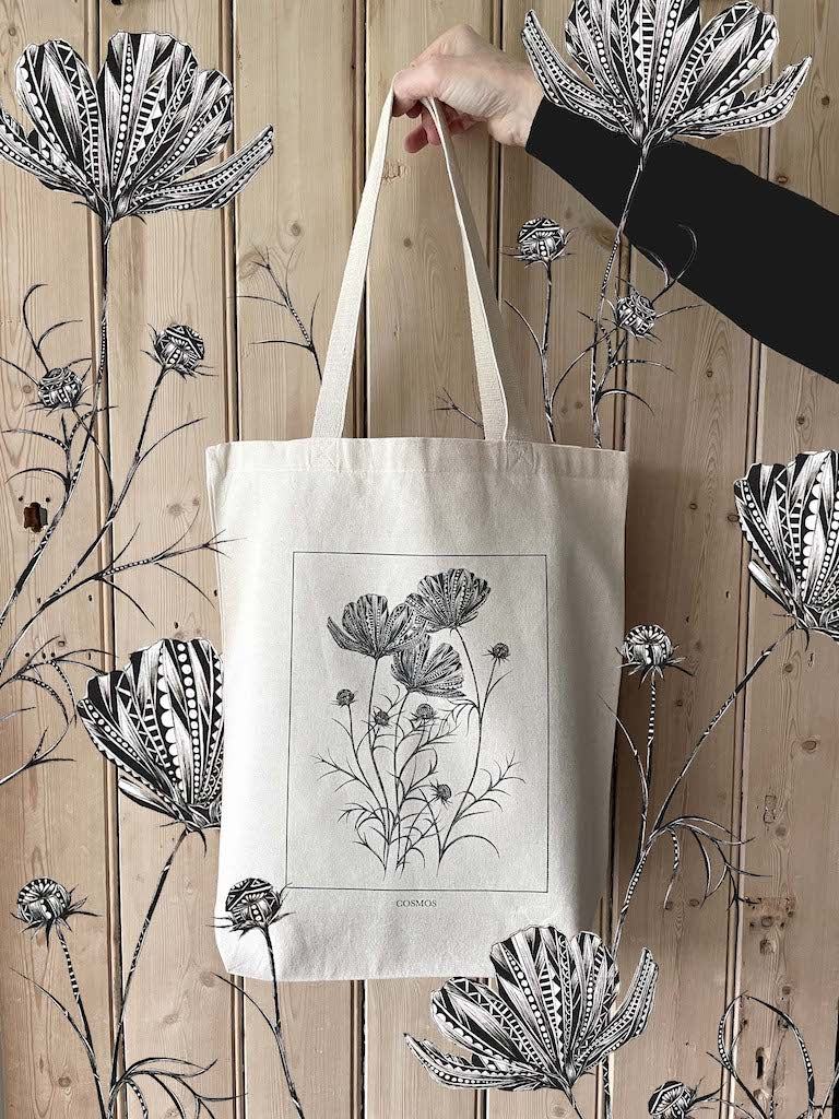 eco friendly floral tote bag