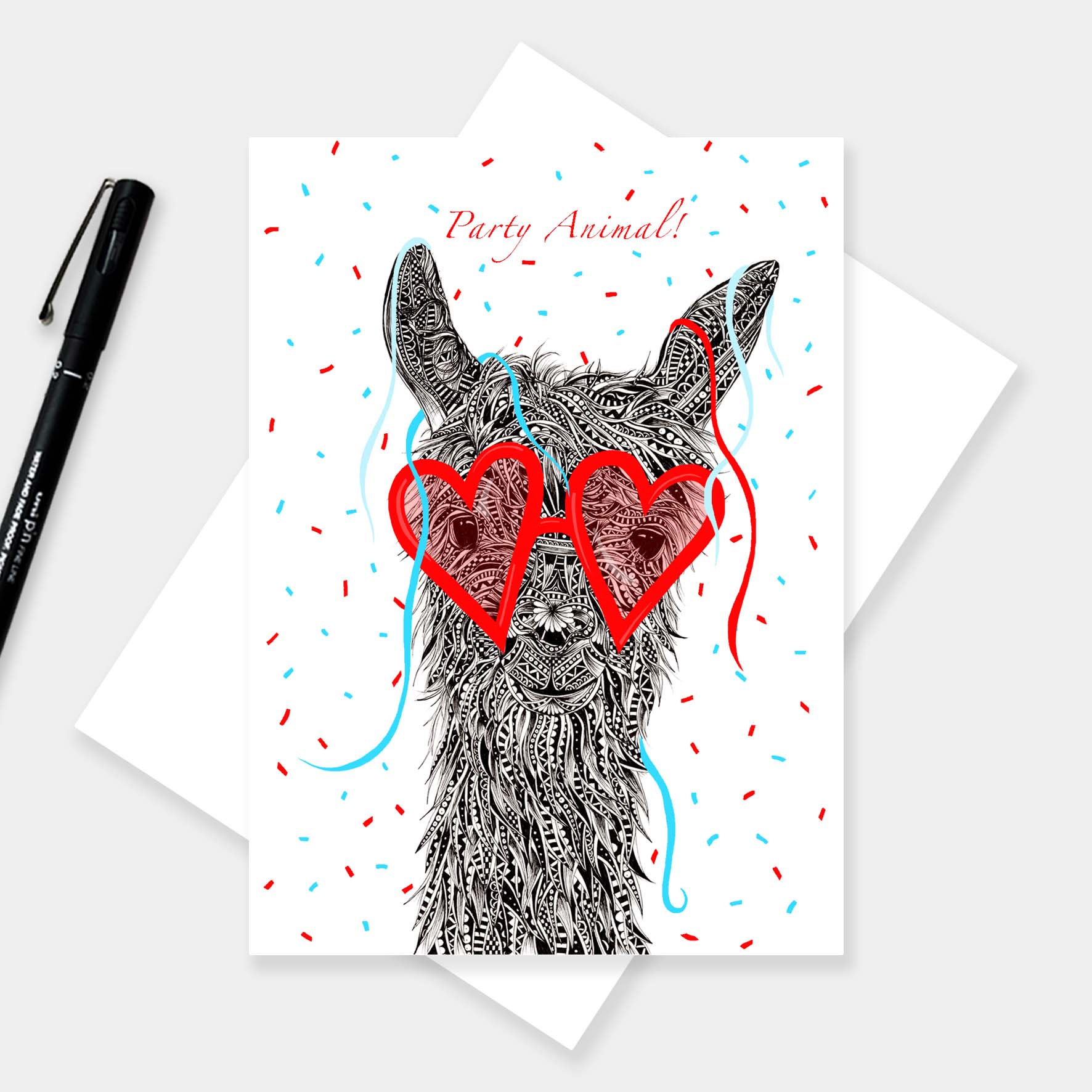 llama celebration card