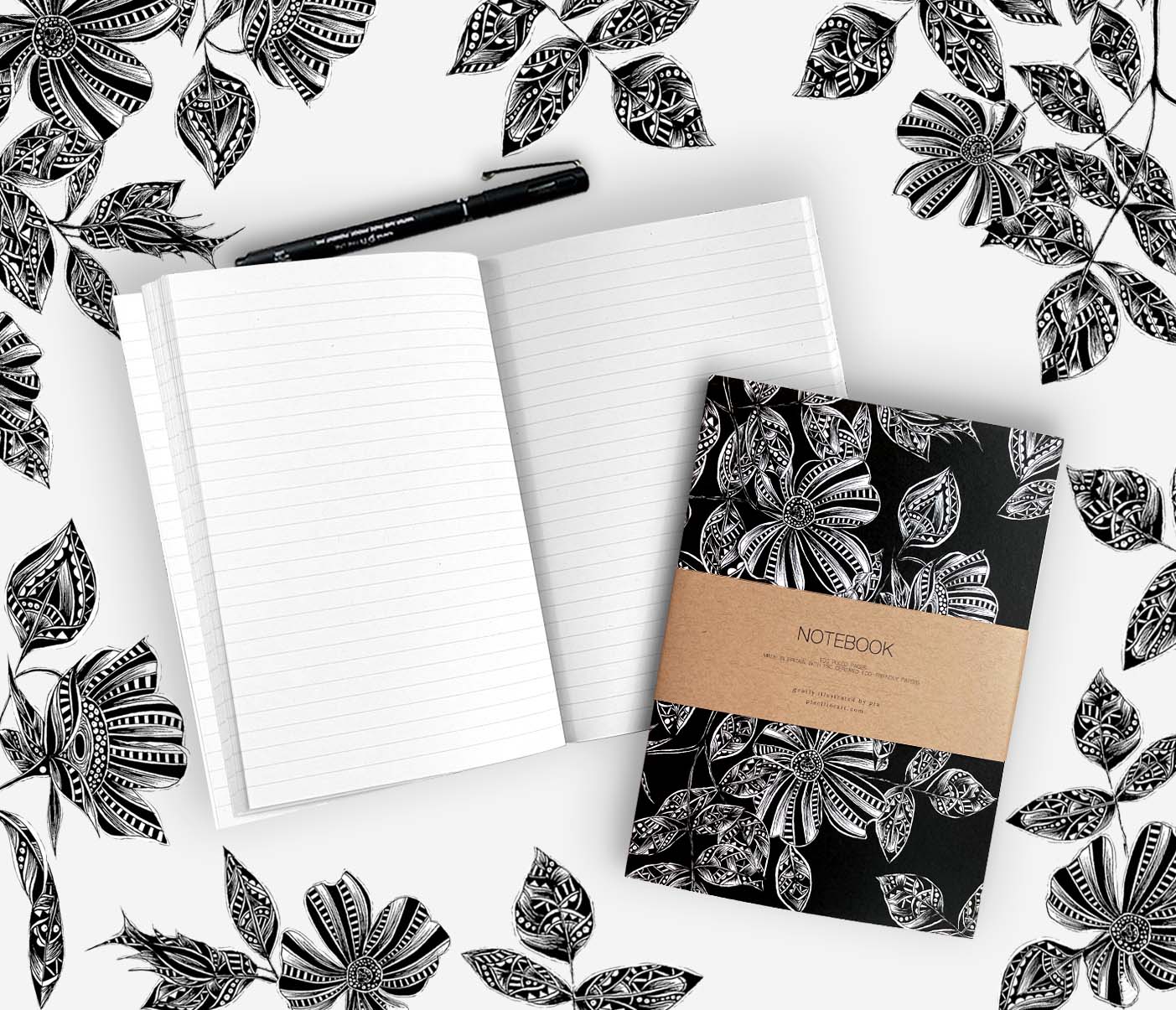 Floral Print Notebook